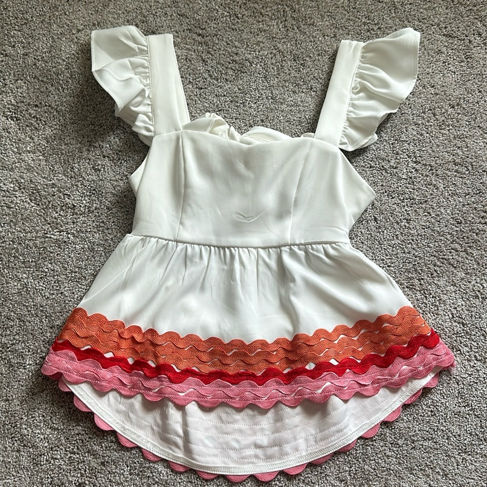 Anything Bling boutique cream top